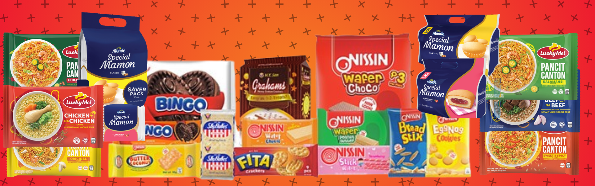 A variety of Monde Nissin snacks